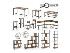 Set de mesa de bar madera antigua 120x50x105 fyrk