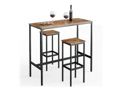 Set de mesa de bar madera antigua 120x50x105 fyrk