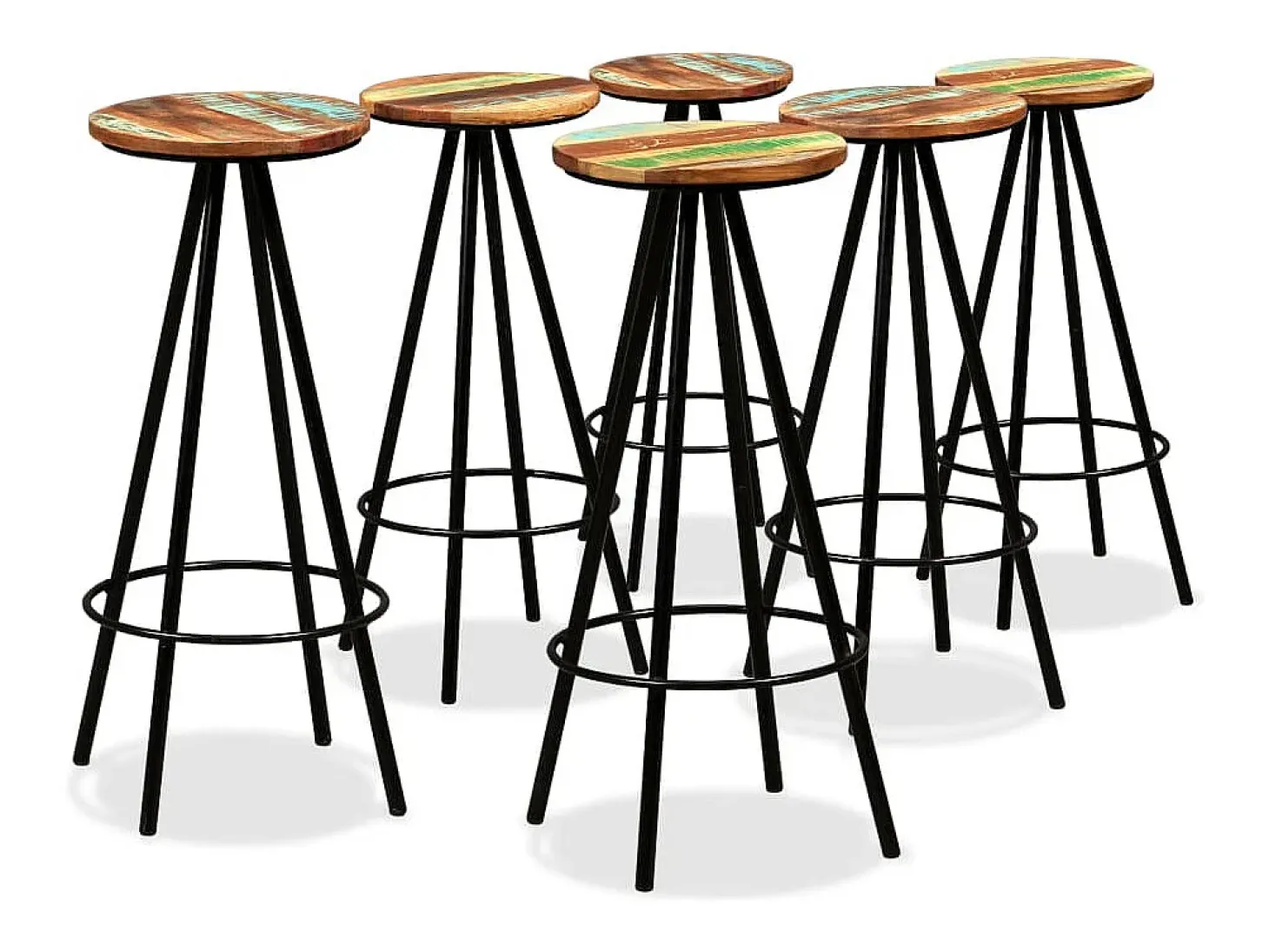 Set de muebles de bar 7 piezas madera de acacia y reciclada