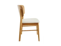 Set de 2 sillas de madera clara y blanco SHELDON