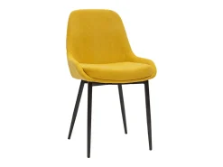 Set de 2 sillas de tejido efecto aterciopelado amarillo mostaza HOLO