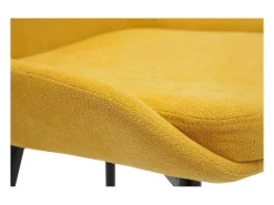 Set de 2 sillas de tejido efecto aterciopelado amarillo mostaza HOLO