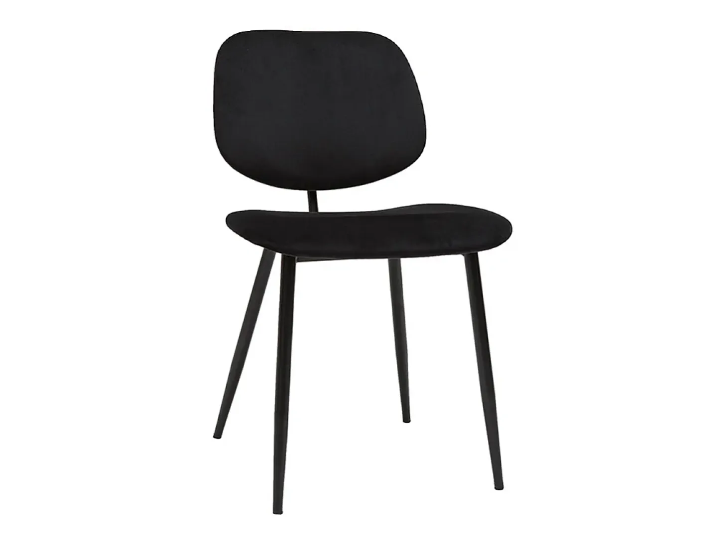 Set de 2 sillas de terciopelo negro y metal negro TOBIAS