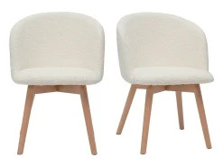 Set de 2 sillas nórdicas de tejido borreguillo y haya maciza VANITY
