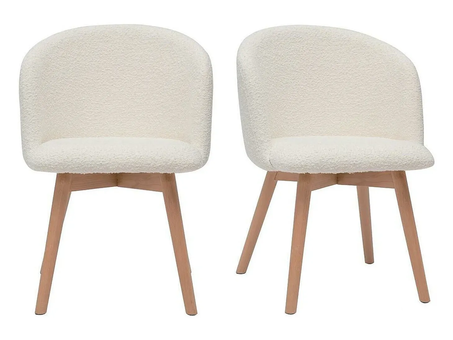 Set de 2 sillas nórdicas de tejido borreguillo y haya maciza VANITY