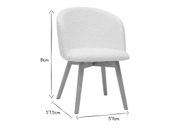 Set de 2 sillas nórdicas de tejido borreguillo y haya maciza VANITY