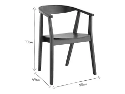 Set de 2 sillas nórdicas de madera oscura BAHIA