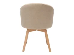 Set de 2 sillas nórdicas de tela efecto aterciopelado beige y haya maciza VANITY