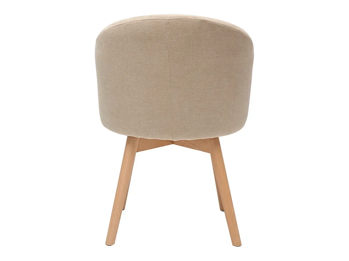 Set de 2 sillas nórdicas de tela efecto aterciopelado beige y haya maciza VANITY