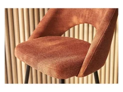 Set de 2 taburetes de cocina efecto aterciopelado texturizado terracota 65 cm COSETTE