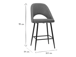 Set de 2 taburetes de cocina efecto aterciopelado texturizado terracota 65 cm COSETTE