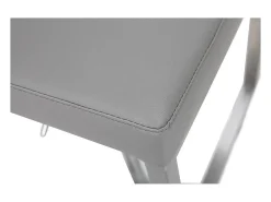 Set de 2 taburetes de cocina regulables grises con acero cromado KYLE