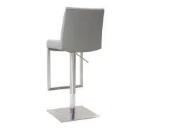 Set de 2 taburetes de cocina regulables grises con acero cromado KYLE