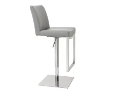 Set de 2 taburetes de cocina regulables grises con acero cromado KYLE
