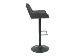 Set de 2 taburetes de cocina ajustables de diseño de tejido gris antracita RONNIE