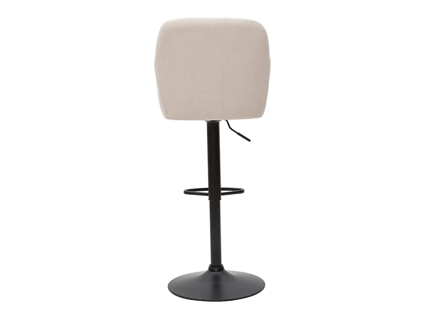 Set de 2 taburetes de cocina regulables de tejido efecto aterciopelado beige y metal AMIKA