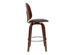 Set de 2 taburetes de cocina giratorios de diseño negros y madera oscura 66 cm BECK