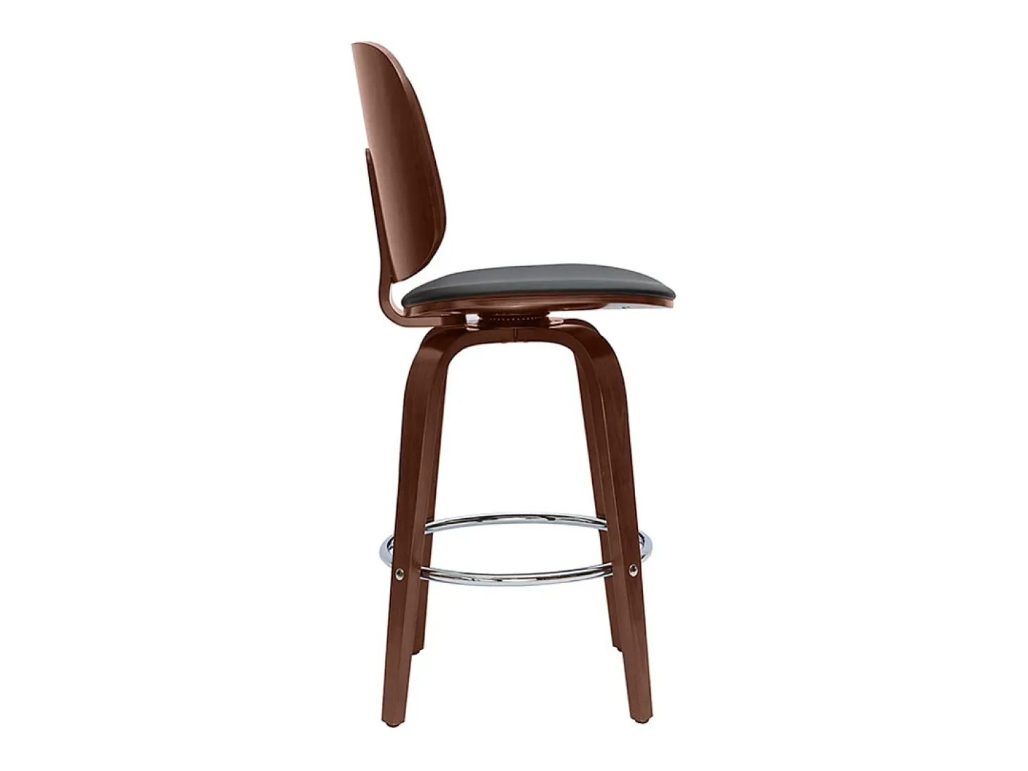 Set de 2 taburetes de cocina giratorios de diseño negros y madera oscura 66 cm BECK