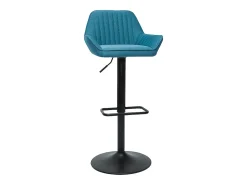 Set de 2 taburetes de cocina ajustables de diseño de tejido azul petróleo RONNIE