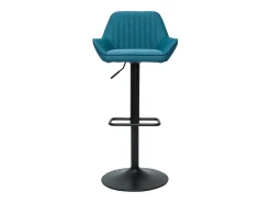 Set de 2 taburetes de cocina ajustables de diseño de tejido azul petróleo RONNIE