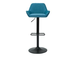 Set de 2 taburetes de cocina ajustables de diseño de tejido azul petróleo RONNIE
