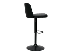 Set de 2 taburetes de cocina ajustables de poliuretano negro y metal negro MONTI