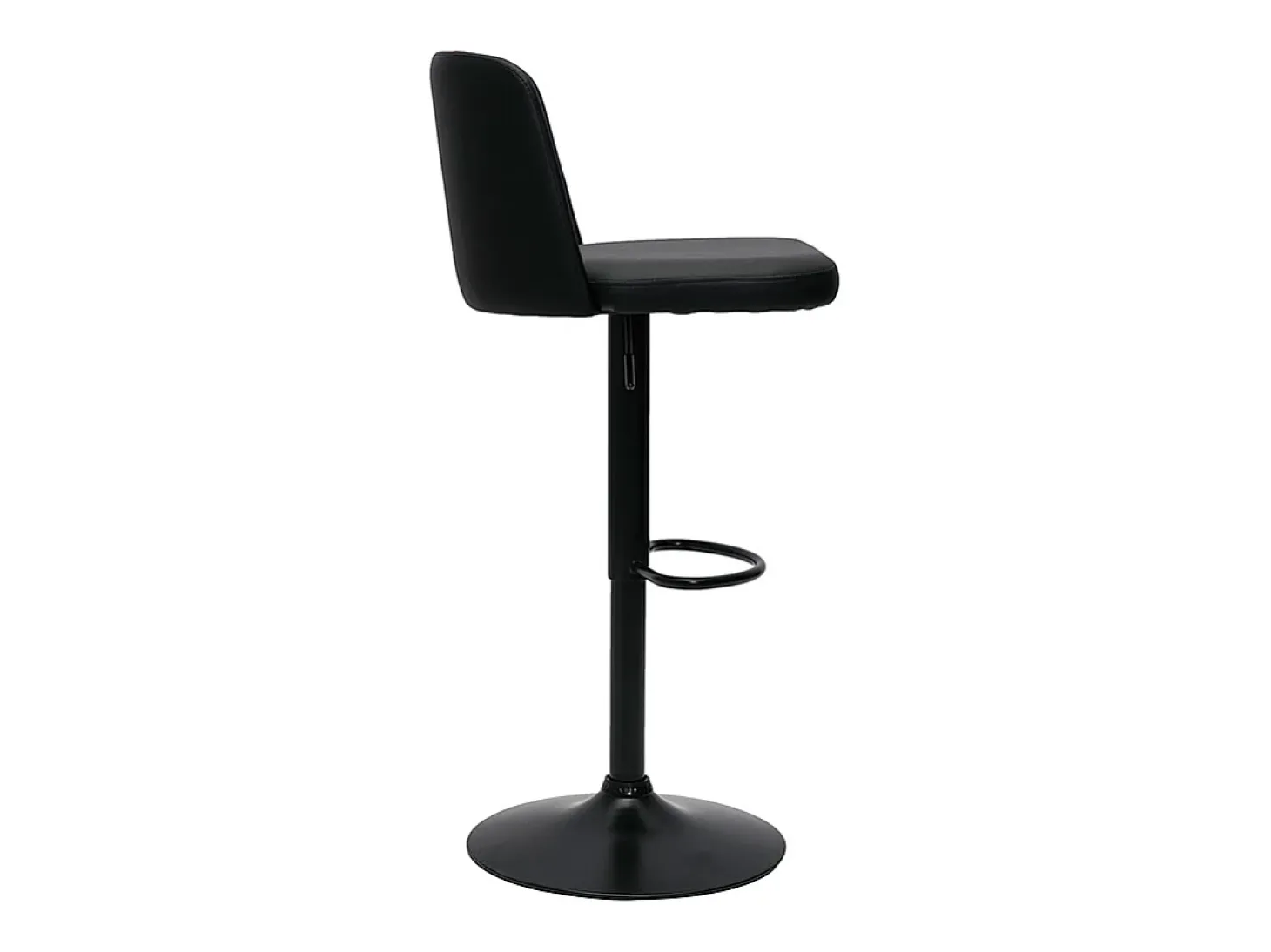 Set de 2 taburetes de cocina ajustables de poliuretano negro y metal negro MONTI