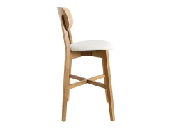 Set de 2 taburetes de cocina de madera de roble y blanco 65 cm LUCIA