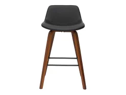 Set de 2 taburetes de cocina de diseño negro y nogal 65 cm NONIE