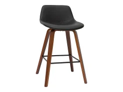 Set de 2 taburetes de cocina de diseño negro y nogal 65 cm NONIE