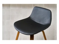 Set de 2 taburetes de cocina de diseño negro y nogal 65 cm NONIE
