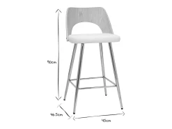 Set de 2 taburetes de cocina de diseño madera y blanco 66,5 cm FALCOM