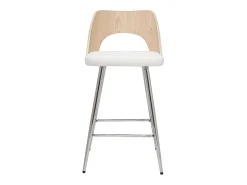 Set de 2 taburetes de cocina de diseño madera y blanco 66,5 cm FALCOM