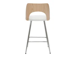 Set de 2 taburetes de cocina de diseño madera y blanco 66,5 cm FALCOM