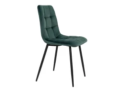 Set van 2 MODA eetkamerstoelen – Gecapitonneerd fluweel en zwarte stalen poten-Color Verde