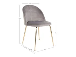 Set van 2 PINOZ fluwelen stoelen – Hedendaagse elegantie-Color Gris claro
