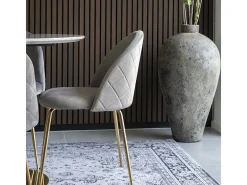 Set van 2 PINOZ fluwelen stoelen – Hedendaagse elegantie-Color Gris claro