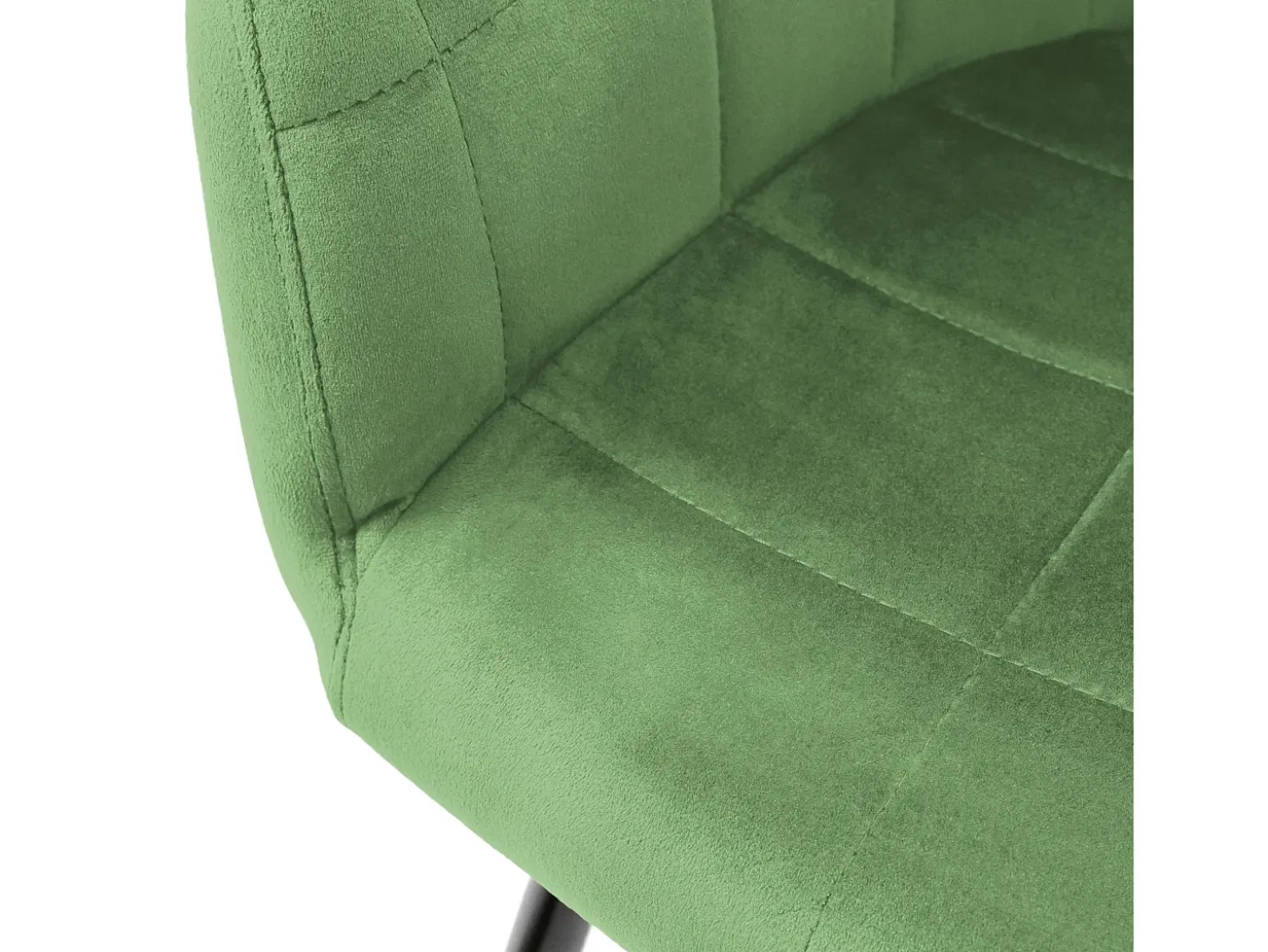 Set 6x Silla de comedor/salón de terciopelo verde salvia con patas de acero 84cm