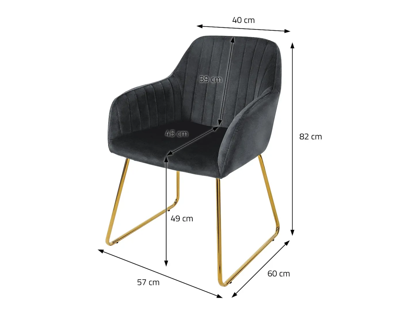Set 4x sillas de comedor de terciopelo gris diseño ergonómico asiento moderno