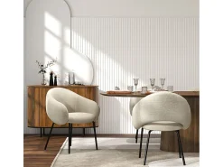 SHARP-Silla de comedor de tela luxury beige (x2)