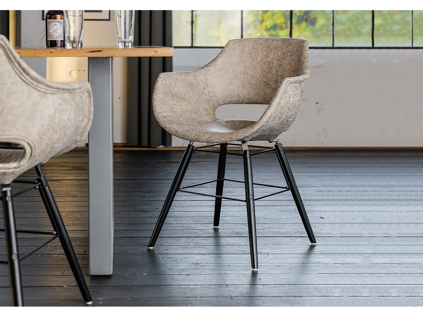 Silla - beige microfibra - ZAJA