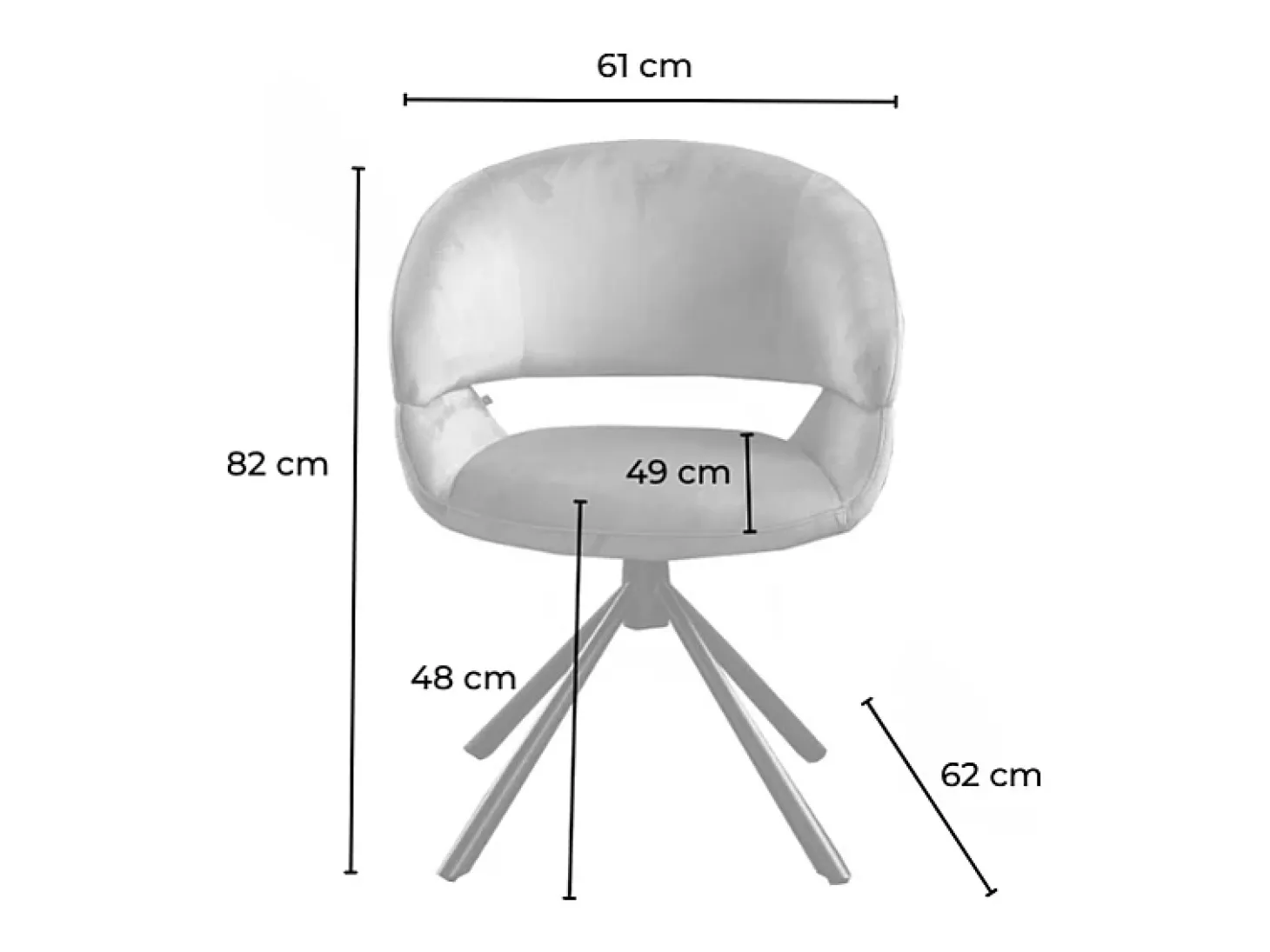 Silla - Gris terciopelo - LARA