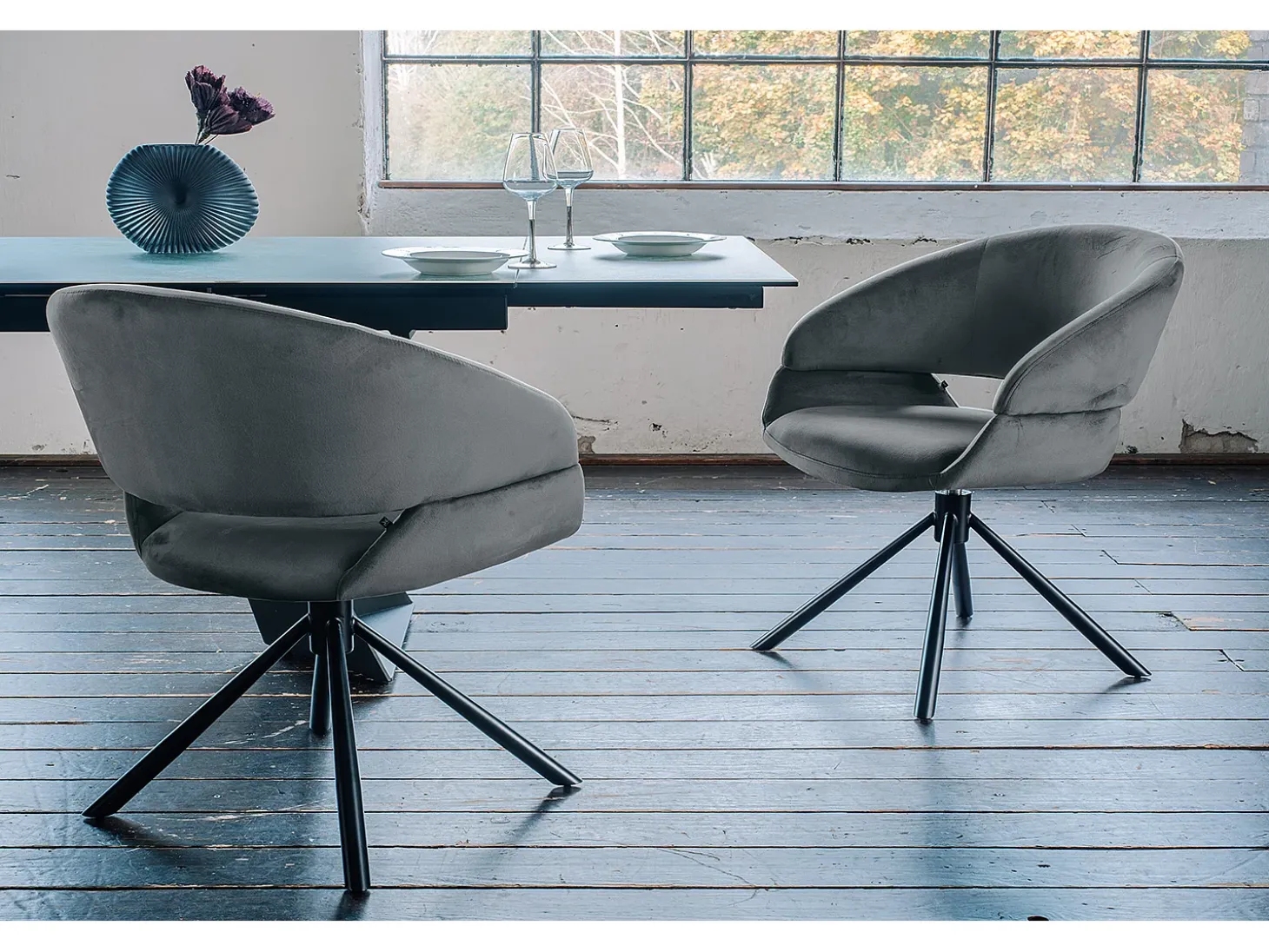 Silla - Gris terciopelo - LARA