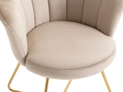 Silla - Terciopelo y metal - Color: beige - FIORI