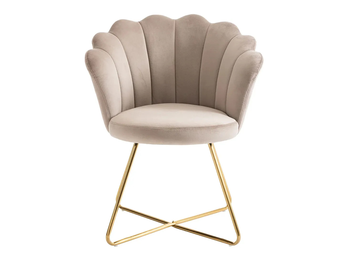 Silla - Terciopelo y metal - Color: beige - FIORI