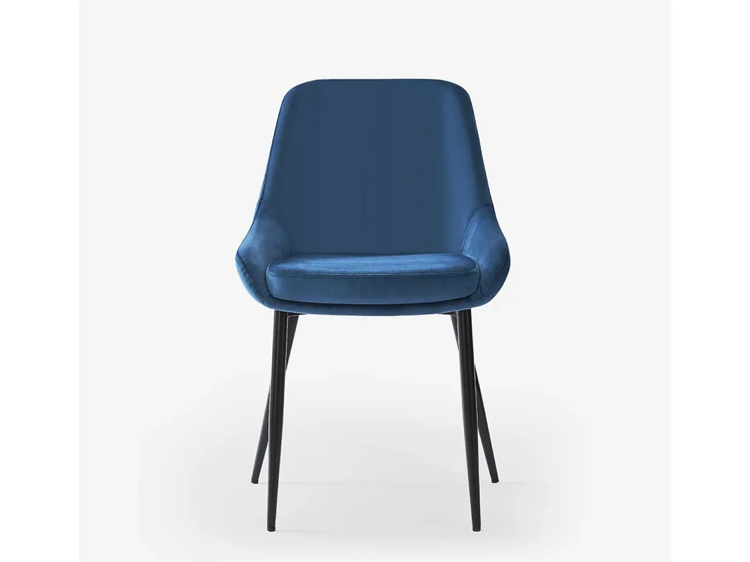 Silla acolchada moderna de terciopelo para cocina y salón-comedor Jarva - Azul