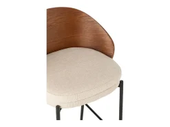 Silla alta de bar LONE: diseño elegante y comodidad garantizada-Color Marrón