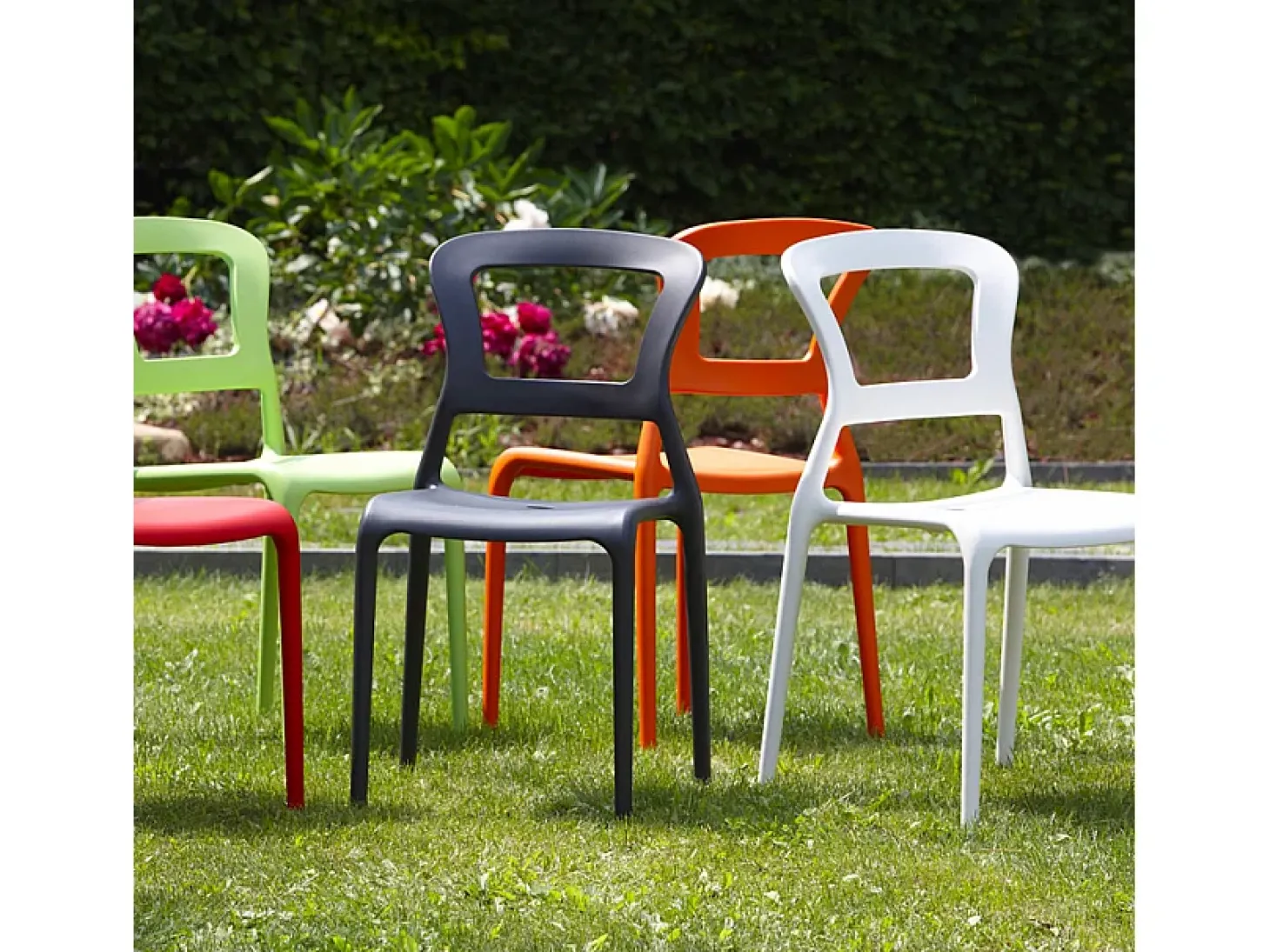 Silla apilable de diseño moderno para cocina, bar y restaurante Scab Pepper - Naranja