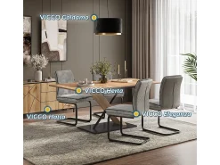 Silla basculante gris claro 49x63.5x95.5 eleganza