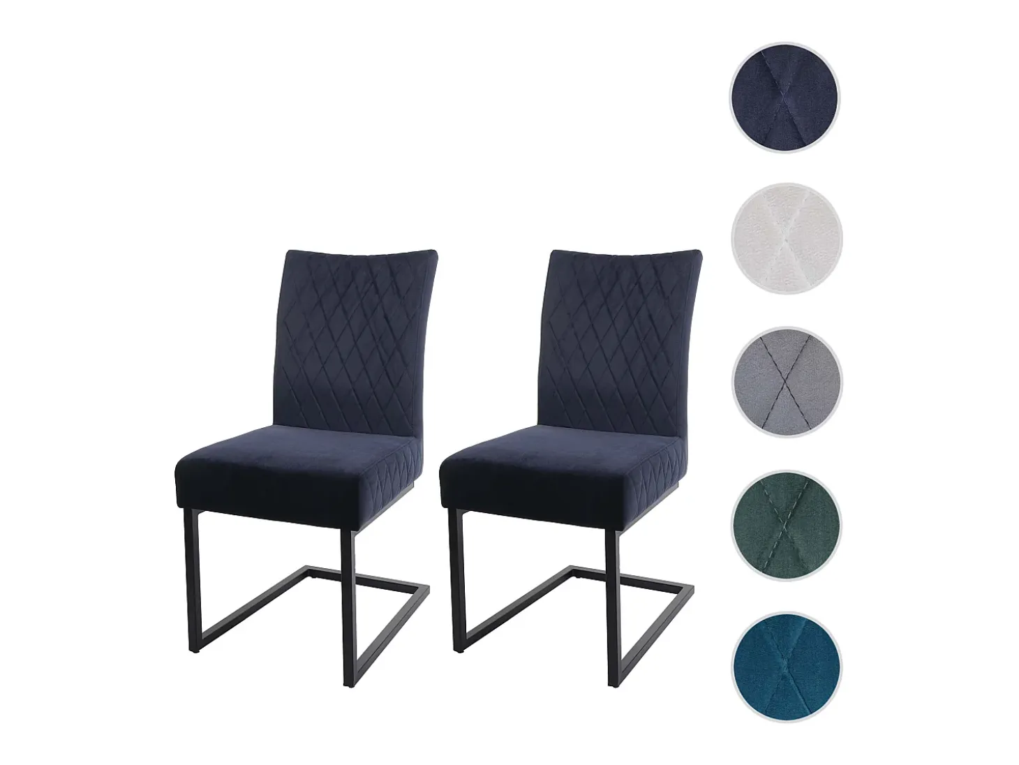 Silla basculante MCW-L15 (juego de 2), azul antracita